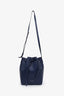 Mansur Gavriel Navy Leather Logo Bucket Bag