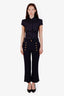 Chloe Navy Blue Buttoned Trousers Size 36