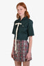 Marni Green Cotton Button Up Short Sleeve Utility Shirt Size S