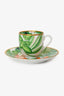 Hermès Green Porcelain Passifolia Coffee Cup Saucer Set