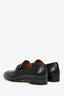 Gucci Black Lambskin Leather Logo Loafers Size 37