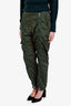 Stone Island Green Nylon Cargo Zip Front Pants Size 30