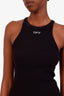 Off-White Black Cotton Ribbed Logo Maxi Dress Size 40