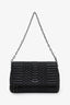 Zadig & Voltaire Black Quilted Leather Rocky Mat Clutch with Chain