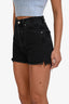 Agolde Black Frayed Hem Denim Shorts Size 25