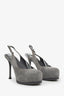 Saint Laurent Grey Suede 'Tribtoo' Platform Pumps Size 36.5