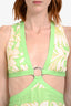 Sandro White/Green Pattern Cut Out Maxi Dress Est Size S