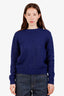 Prada Blue Glitter Wool Cashmere Knit Sweater Size 38