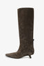 Brunello Cucinelli Brown Suede 'Monili' Knee-High Boots Size 36.5