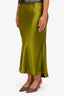 Sies Marjan Green Satin Maxi Skirt Size 10