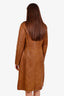 Prada Fall 2004 Brown Shearling Coat with Mink Beading & Crystal Size 44