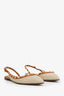 Valentino Beige Raffia Rockstud Slingback Flat Size 38