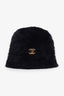 Pre-loved Chanel™ 26A Fuzzy Black CC Cloche Hat Size S