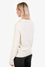 Adanola White Knit Stripe Polo Top Size S