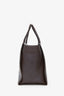 Valentino Chocolate Brown Leather Single Roman Stud Large Zip Tote