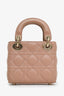 Christian Dior 2022 Blush Cannage Lambskin Micro Lady Dior Bag