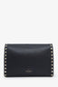 Valentino Black Leather Rockstud Flap Crossbody Bag