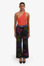 Pre-loved Chanel™ Black Multicolour Painted Floral CC Jeans Size 38
