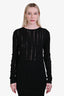 Dorothee Schumacher Black Wool Blend Distressed Long Sleeve Top Size 1