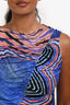 Ulla Johnson Blue/Orange Multi Printed Midi Dress Size S