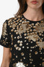 Valentino Black Wool Gold Sequin Embellished SS Dress Size 8
