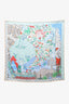Hermès Blue Silk 'Le Premier Chant' Scarf 90