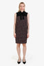 St. John Black/Red Tweed Sleeveless Dress Size 2