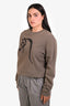 Hermès Brown Cotton and Leather Embroidered Horse Graphic Crewneck Sweatshirt Size L
