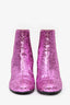 Saint Laurent Pink Glitter Booties Size 35.5