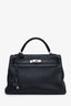 Hermès 2008 Black Togo Crocodile Retourne Kelly 32 Touch With SHW