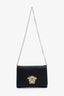 Versace Black Leather La Medusa Flap Chain Clutch