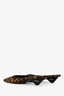 Prada Brown Pony Hair Leopard Print Square Toe Logo Heels Size 35.5