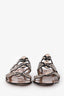 Chloe Black/Cream Python Embossed Leather Sandals Size 38.5