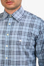 Burberry Blue/Black Cotton 'Exploded Nova' Check Pattern Long Sleeve Button-Up Shirt Size M