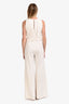 Max Mara Cream Sleeveless V-Neck Jumpsuit Estimated Size M