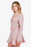 Alexis Pink/Yellow Tweed Long Sleeve Mini Dress Size L