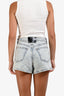 Alexander Wang Light Wash Crystal Stripe Denim Shorts Size 27