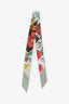 Gucci White/Multicolour Silk Blooms Print Twilly