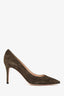 Gianvito Rossi Dark Olive Suede Gianvito 85 Heels Size 39.5