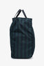 Prada Green/Navy Striped Nylon Tote Bag