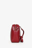 Saint Laurent Red Leather Lou Crossbody Camera Bag