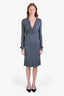 Gucci 2011 Grey Slinky Long Sleeve Bamboo Detail Dress Size M