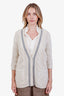 Brunello Cucinelli Cream Wool Button Up Cardigan Size S