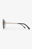Pre-loved Chanel™ Gold Tone Metal Interlocking CC Logo Square Sunglasses
