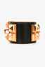 Hermès Black Leather Gold Plated Collier De Chien Bracelet