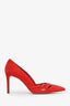 Prada Red Suede Cut-Out Pumps Size 36.5