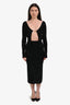 Vince Black Knit Beaded Pencil Skirt with Slit Size XS