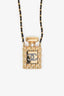 Pre-loved Chanel™ 20P Gold Tone Perfume Bottle Crystal CC Logo Necklace