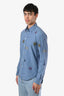 Louis Vuitton Blue Stamp Print Button Down Shirt Size S Mens
