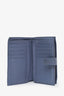 Bottega Veneta Blue Intrecciato Woven Nappa Leather French Flap Wallet